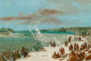 Portage Around the Falls of Niagara at Table Rock, 1847-48 af George Catlin